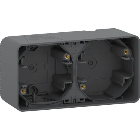 Коробка для открытой установки Schneider Electric Mureva, S 2-х постовой бокс накл. монтажа, антрацит, IP55