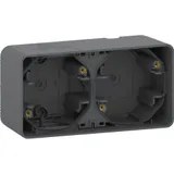 Коробка для открытой установки Schneider Electric Mureva, S 2-х постовой бокс накл. монтажа, антрацит, IP55