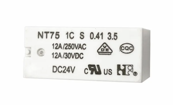 Реле NT75 1C S 0.41 3.5 12 DC24V, 12А(250VAC/30VDC), 1CO, AgSnO2, 24VDC, растр 3.5mm, IP67