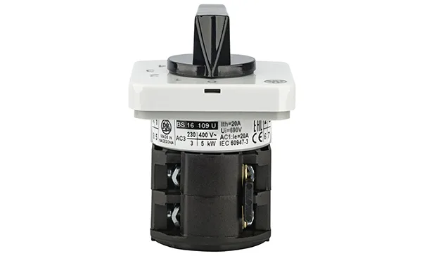 Переключатель BS 16 109 U, 2P, 20A, тип 0-1-2-3-4, 2NO на 1_4, на дверь, фронт IP40