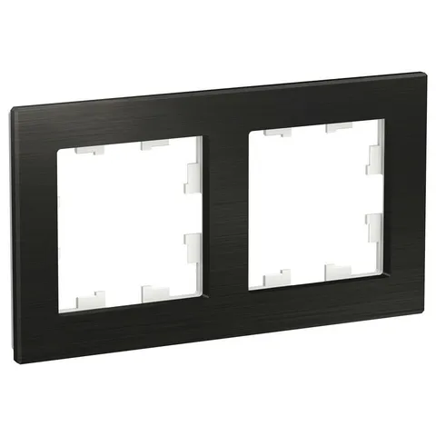 Рамка Systeme Electric AtlasDesign, 2-постовая, металл оникс