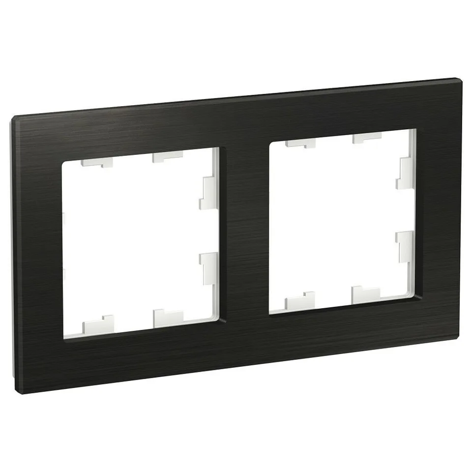 Рамка Systeme Electric AtlasDesign, 2-постовая, металл оникс