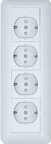 Розетка Systeme Electric Blanca, открытой установки С зк 4-Я, монт. пл. (250В, 16А, защитн. шторки) белый