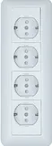 Розетка Systeme Electric Blanca, открытой установки С зк 4-Я, монт. пл. (250В, 16А, защитн. шторки) белый