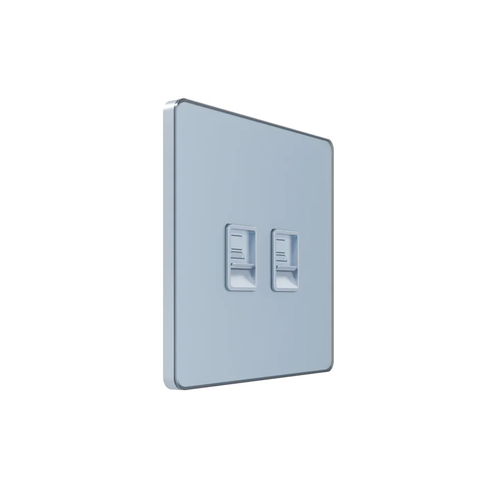 Компьютерная розетка Systeme Electric Infinity, информационная скрытой установки RJ-45 кат.6 2-я, Стальное небо