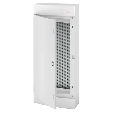 N48CW IT, Щит навесной мультимедийный, 4 ряда, белая дверца, IP40
