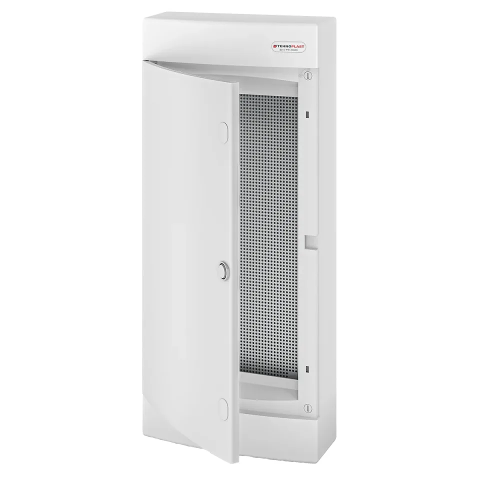 N48CW IT, Щит навесной мультимедийный, 4 ряда, белая дверца, IP40