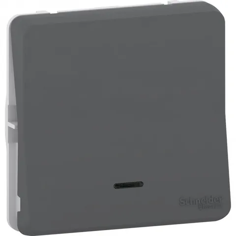 Выключатель Schneider Electric Mureva, S, переключатель с подсветкой, механизм, антрацит, IP55