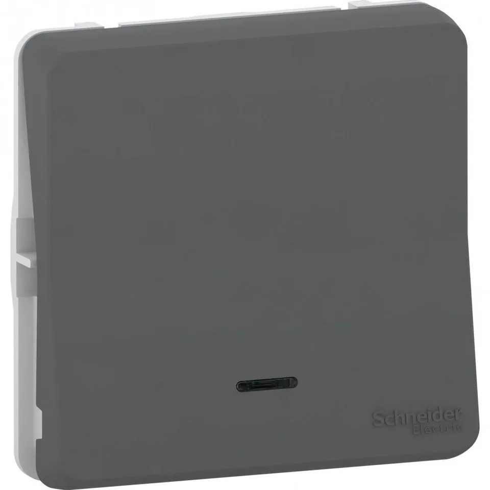 Выключатель Schneider Electric Mureva, S, переключатель с подсветкой, механизм, антрацит, IP55