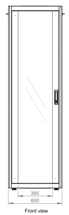 Щит телекоммуникационный 19", 42U, ВxШxГ 2010x600x600мм, DYNAmic Basic, напольный, перед. дверь стекло, задняя глухая металлич., черный