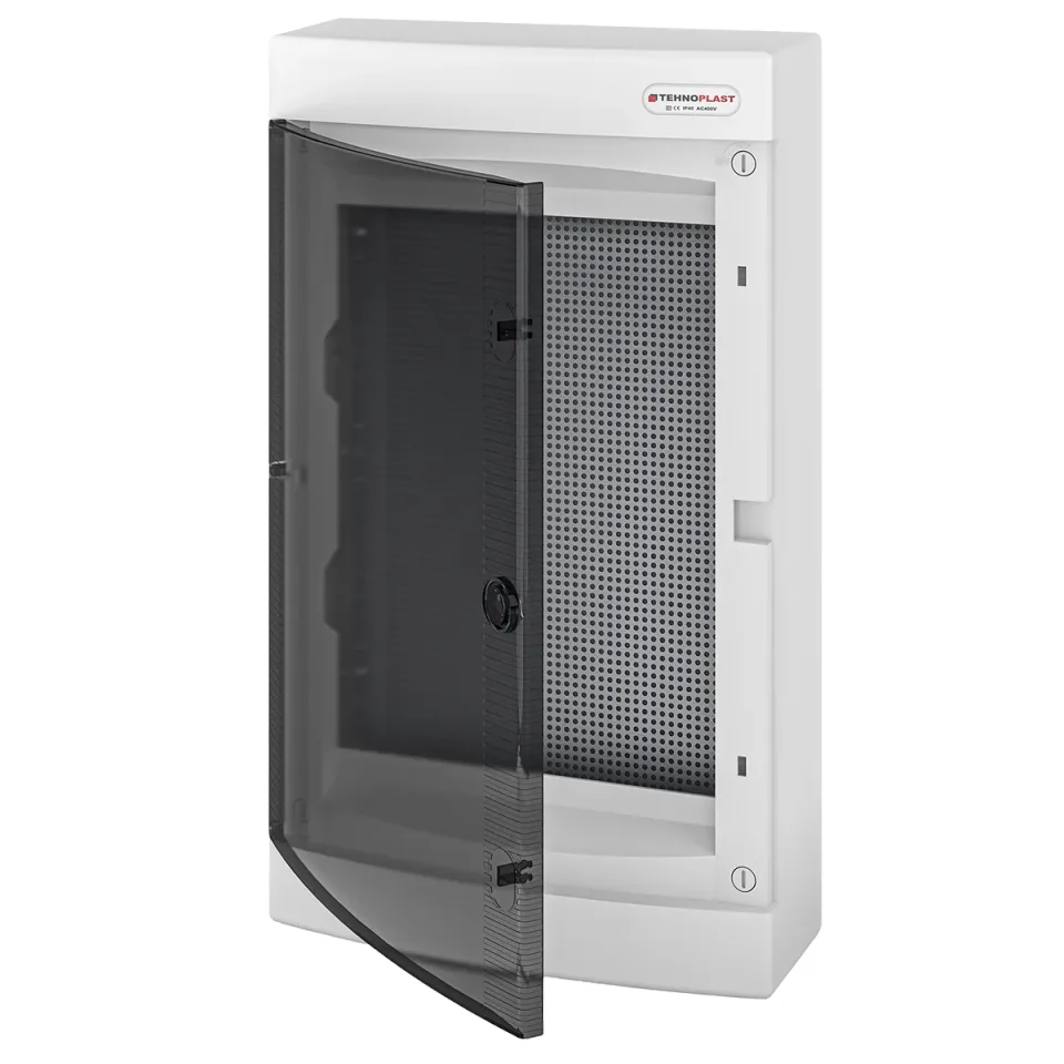 N36C IT, Щит навесной мультимедийный, 3 ряда, прозрач. дверца, IP40