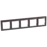 Valena - Рамка 5 постов верт/гориз, темное дерево/серебро