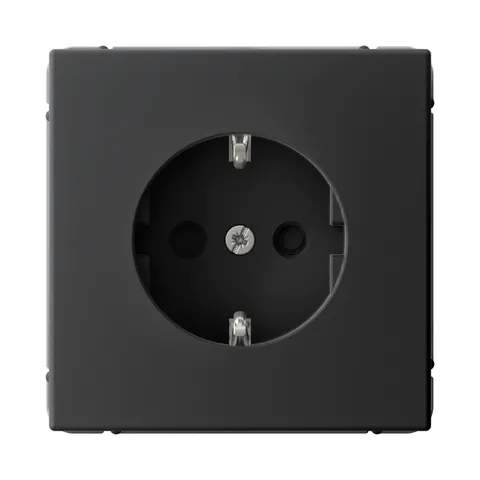 Клемма Systeme Electric ArtGallery, розетка с заземлением со шторками, 16А, механизм, быстрозажимные, карбон