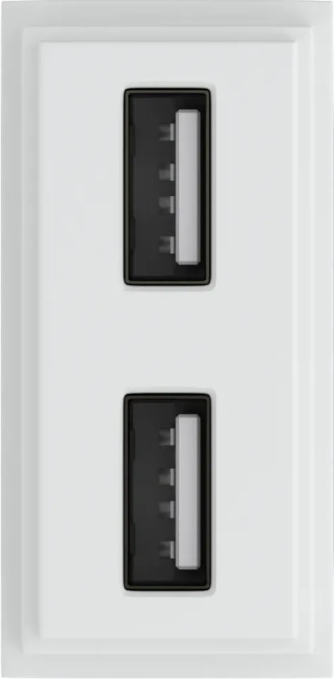 Зарядное устройство USB Стандарты А-А 5V 2100мА 1 модуль, белый