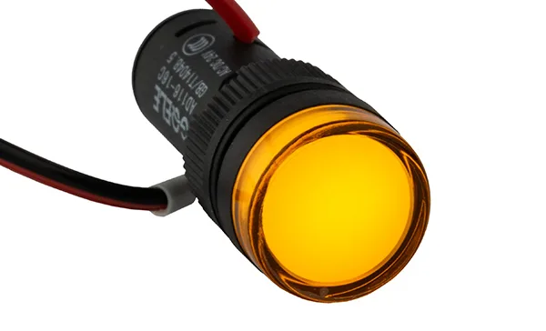 Индикатор светодиодный моноблочный AD16-16C, желтый, LED 24VAC/DC, 16mm, IP50