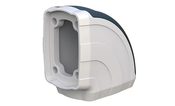 Муфта угловая (90°) вертикальная ETR045, RAL7035/RAL5020, m=0,365кг