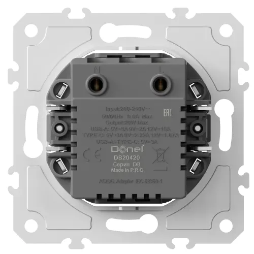 USB зарядное устройство, 20Вт тип A, С , серия DB