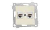 Rita - Розетка 2хRJ-45 кат. 5e UTP, сл.кость