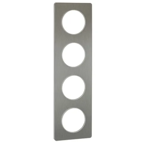 Рамка 4-постовая Schneider Electric Odace S52P808J, полированный алюминий/белый
