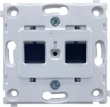 Механизм телефонной розетки RJ11 + RJ11 (двойная) cat.3/ClassE-4/4, серия DA
