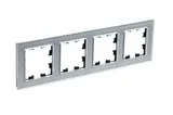 Рамка Systeme Electric AtlasDesign, 4-постовая, стекло алюминий