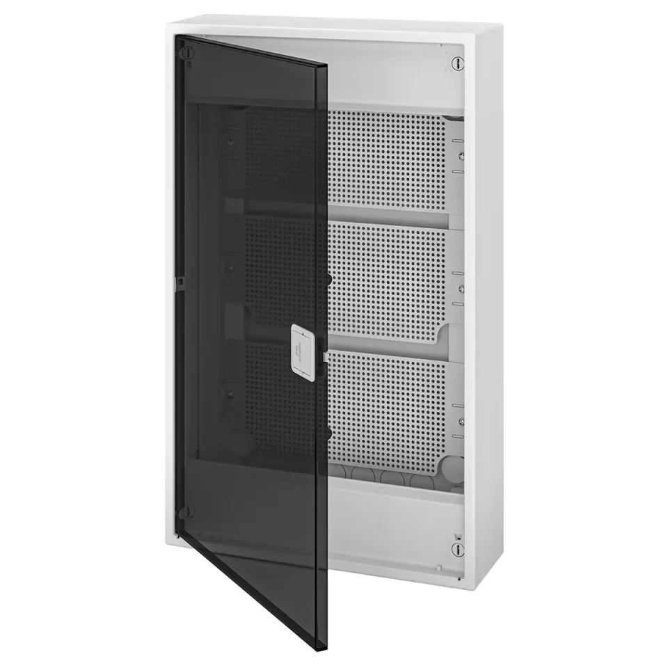 N36-ALFA IT, Щит навесной мультимедийный, 3 ряда, прозрач. дверца, IP40