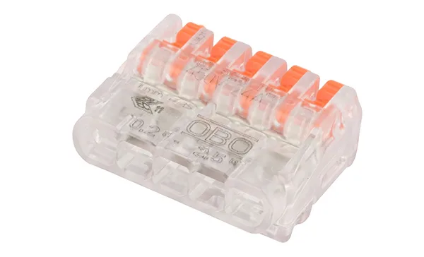Клемма 61 525 FL универсальная, 5 контактов 0,2...2,5мм², 24А, 450V, (уп. 4шт), поликарбонат
