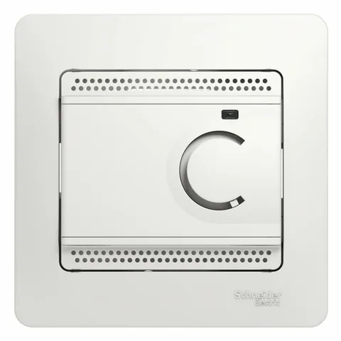 Термостат теплого пола Systeme Electric Glossa, электронный с датчиком, от+5до+50°C, 16A, в сборе, белый