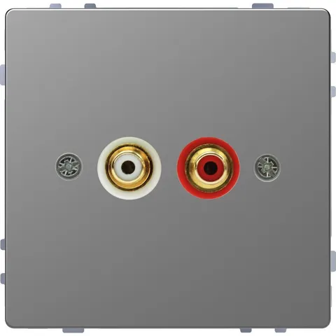 Розетка ТВ Schneider Electric D-Life, аудиорозетка с модул. тюльпан, нерж. сталь, SD