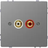 Розетка ТВ Schneider Electric D-Life, аудиорозетка с модул. тюльпан, нерж. сталь, SD
