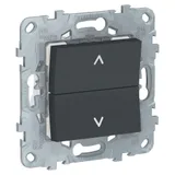 Выключатель для жалюзи Schneider Electric Unica, NEW 2-клавишный, без фиксации, 2 х сх 4, антрацит