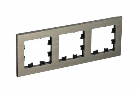 Рамка Systeme Electric AtlasDesign, 3-постовая, металл латунь