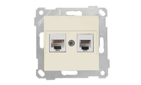 Rita - Розетка телефонная RJ-12+RJ-45 кат.5е, сл.кость