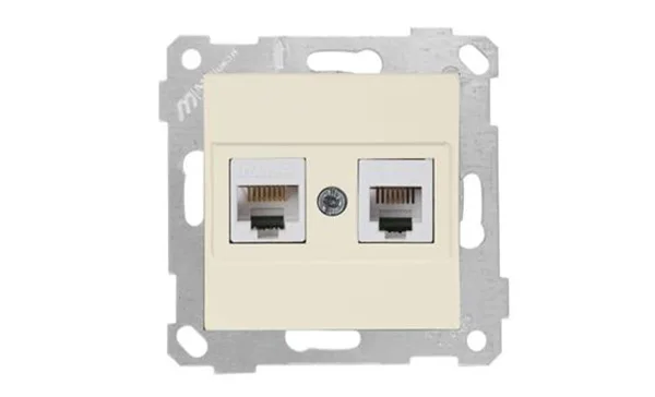 Rita - Розетка телефонная RJ-12+RJ-45 кат.5е, сл.кость