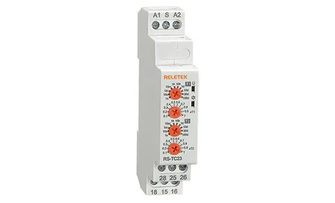 Реле времени RS-TC23, 2CO, 8A(250VAC), 24_240VAC/DC, 100ms_100d, цикличная работа с T1 и T2, 1M