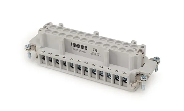 Разъем многополюсный EB, розетка, 24P (1-24), 16A 400V, винтовой зажим, пластик V0