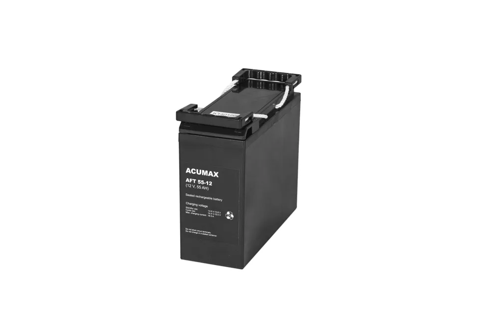 Батарея аккумуляторная Acumax AFT55-12, 12V/57Ah, 222x277x106 HxLxW, 18kg, 10-12лет