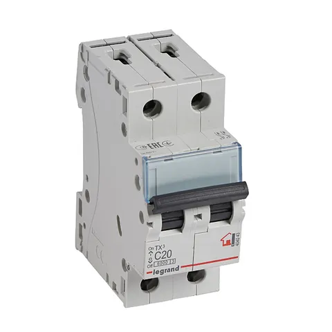 Авт. выключатель TX3, 2P, 20A, хар-ка C, 6kA, 2M