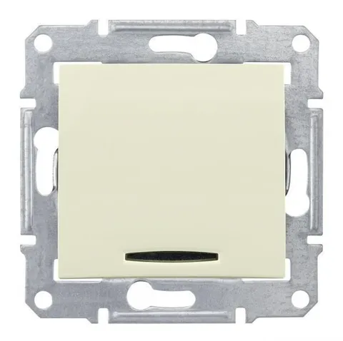 Выключатель Schneider Electric Sedna, выкл. 2-пол. с красной инд.16А, бежевый