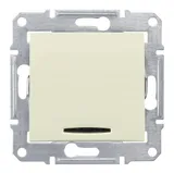Выключатель Schneider Electric Sedna, выкл. 2-пол. с красной инд.16А, бежевый