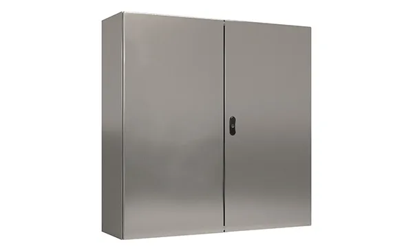 Щит ECOR моноблочный 1200x1000x300мм (ВxШxГ) из нерж. стали навесной с монт. панелью двудверный, ригельный замок, дно глухое, IP55