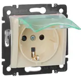 Valena - Розетка 2P+E нем. стд. с крышкой IP 44 со шторками, сл.кость