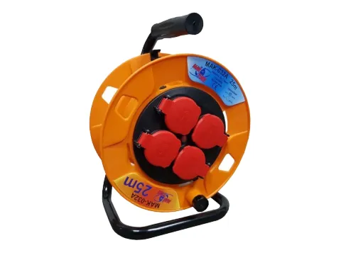 Удлинитель на катушке MAK-032A макс. 3х2.5, 25 м, 4x250V IP44, катушка ПВХ (пустая)