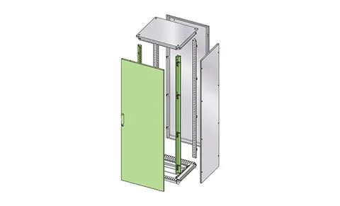 Дверь ENUX SIMPLEX 2000x1000мм (ВxШ) с 2 передними стойками, RAL7035