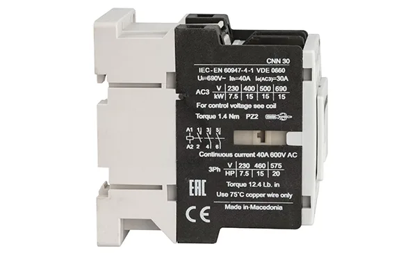 Контактор CNN 30 00 220/230V 50Hz, 3P, 30A/(40A по AC-1), 15kW(400VAC), 220/230VAC
