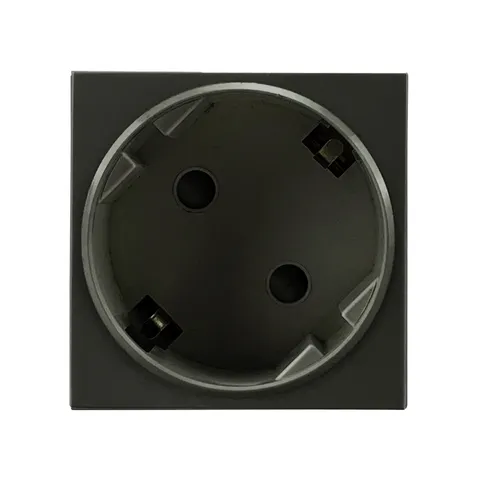 Noen - Розетка 2P+E, 2М, защ. шторки, со смещением контактов 45°, черная