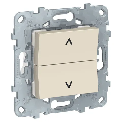 Выключатель для жалюзи Schneider Electric Unica, NEW, 2-клавишный, кнопочный, 2 х схема 4, бежевый