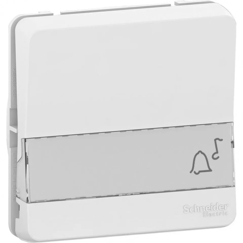 Выключатель Schneider Electric, murevа S, кнопочный с полем для маркировки, механизм, белый, IP55