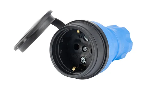 Tena - Розетка 2P+E с крышкой IP44, переносная, синий