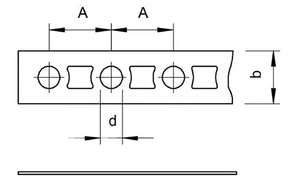Лента 5055 LI12 FS RU монтажная перфорированная в карт. упак., 12x0,55мм, L=25м, перфор. Ø5,2мм, сталь, гальван. оцинк.